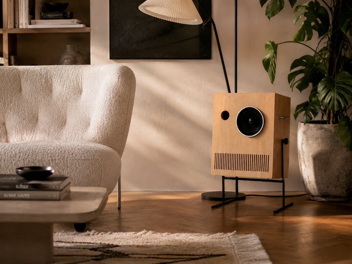 Parlante Bauhaus en living